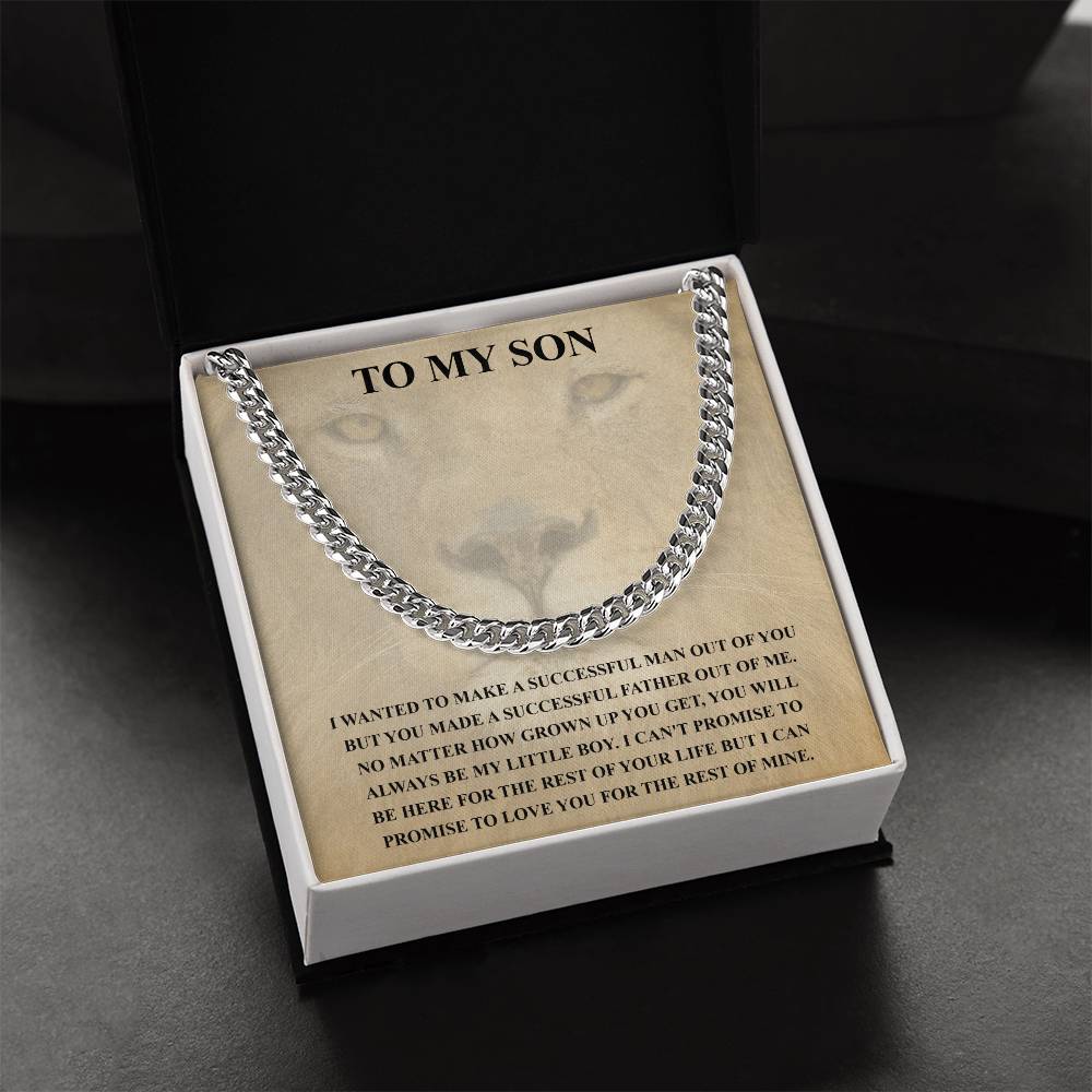 To My Son Necklace Gift For Son Son Graduation Graduate Gift Fathers Day Father Son Gift Mens Silver Cuban Link Chain