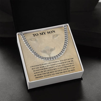 To My Son Necklace Gift For Son Son Graduation Graduate Gift Fathers Day Father Son Gift Mens Silver Cuban Link Chain