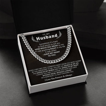 Gift For Husband - Words - Cuban Cuban Link Chain