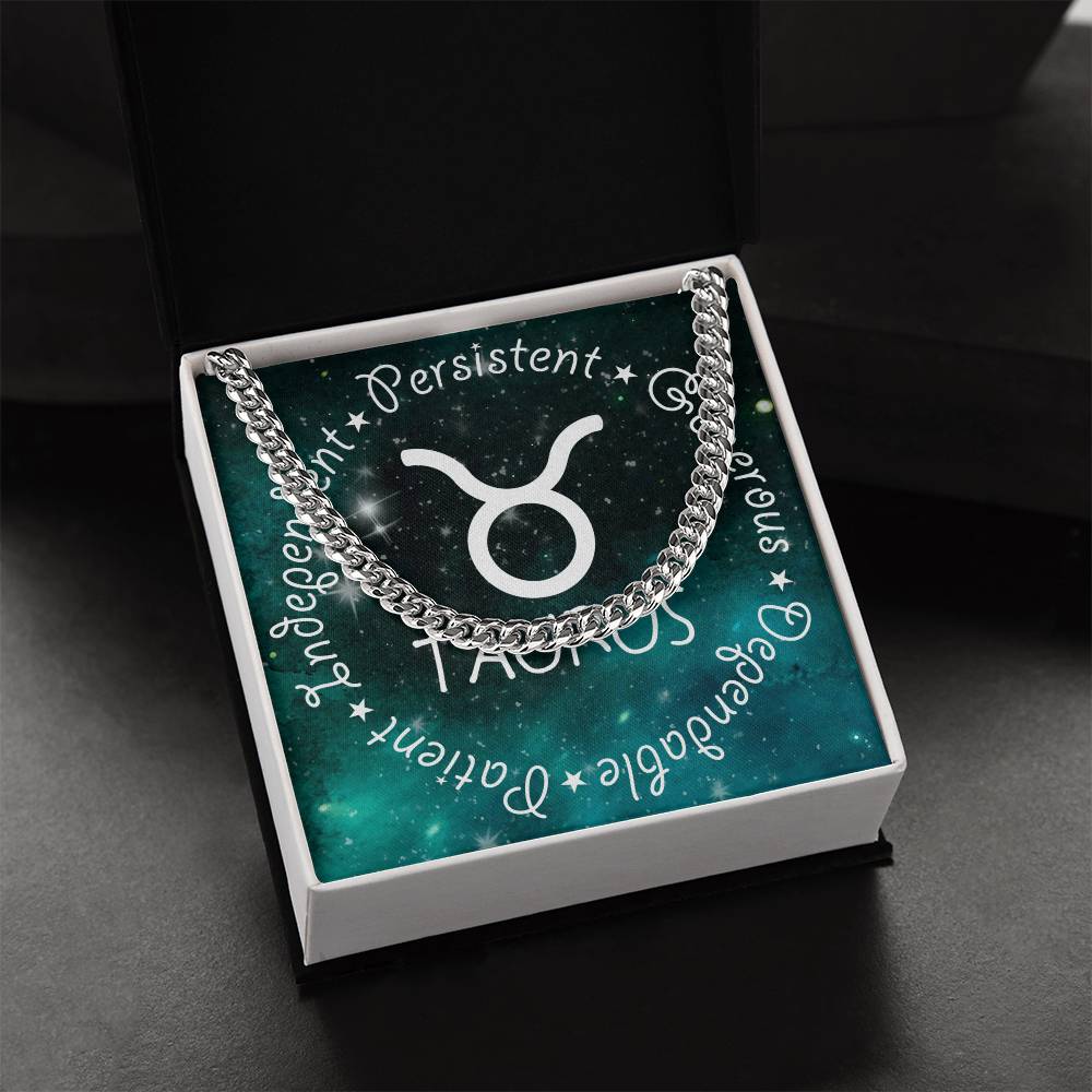 Cuban Link Chain Necklace - Taurus Theme