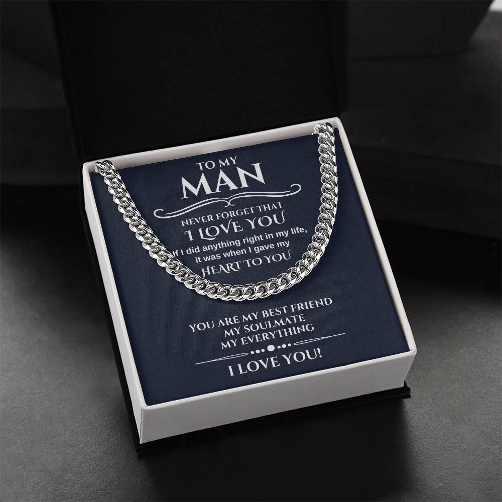 Romantic Gift For Him Chain Necklace Gift For Him Promise Necklace Gift To My Man Birthday Gift For Boyfriend Annivers Cuban Link Chain