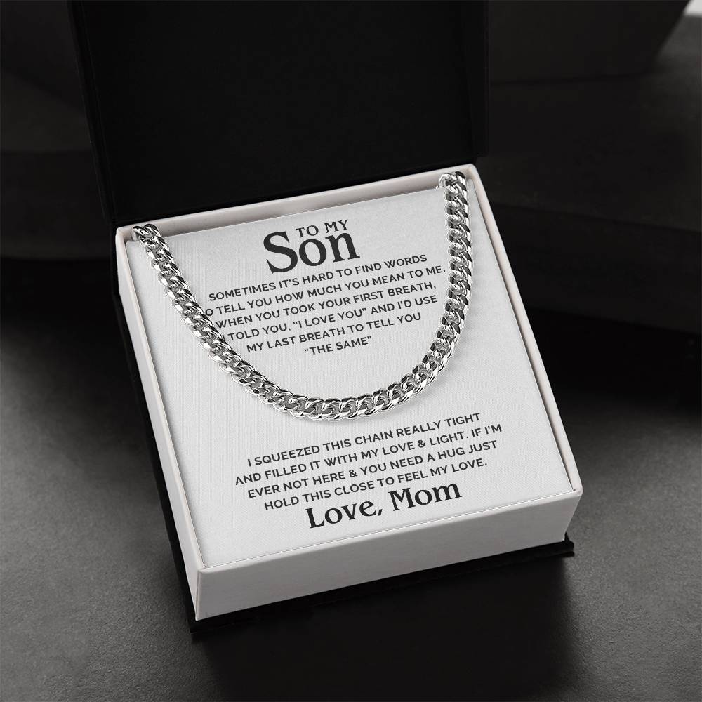 To My Son Chain Necklace Son Birthday Gift From Mom Son Graduation Necklace Mother To Son Gift Cuban Link Chain