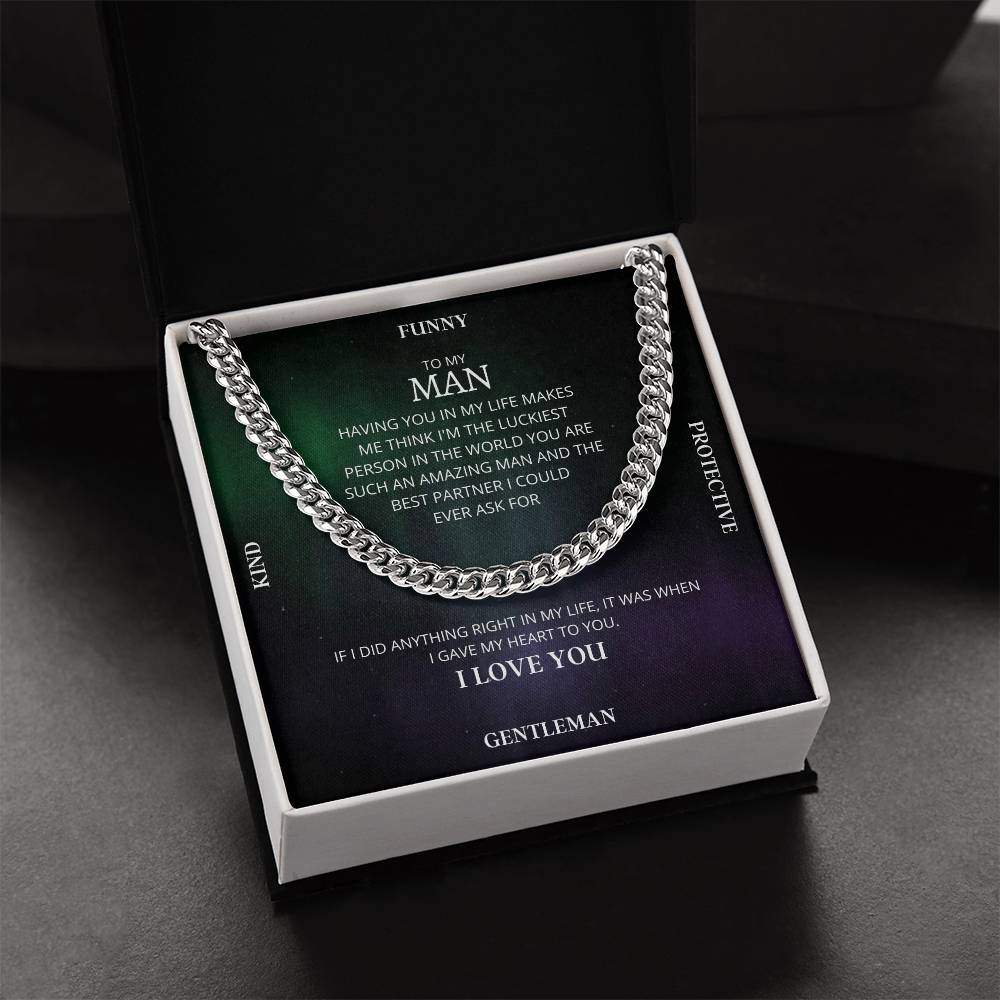 I Gave My Heart To You Cuban Link Chain Necklace Aurora Original