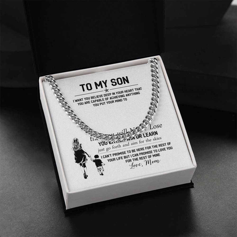 To My Son Cuban Link Chain Necklace
