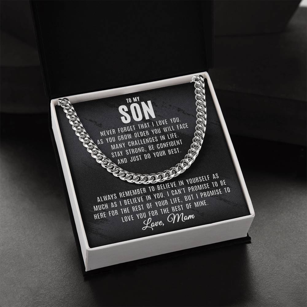 To My Son - Believe In Yourself - Cuban Link Chain Necklace