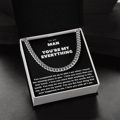 Romantic Cuban Chain For Boyfriend Meaningful Gift For Him Deployed Boyfriend Cute. Unique Boyfriend Cuban Link Chain