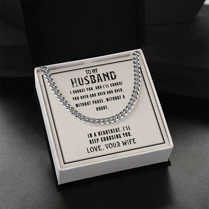To My Husband Cuban Link Chain