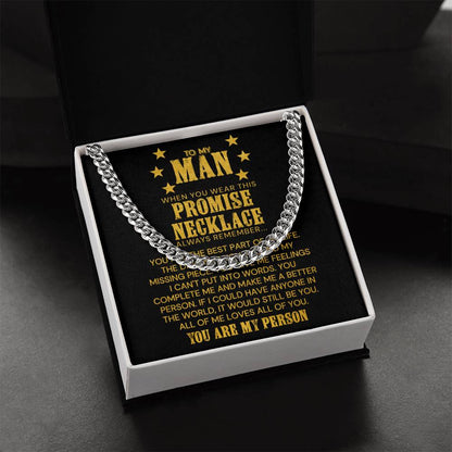 To My Man - You Are The Best Part Of My Life - Cuban Link Chain Necklace