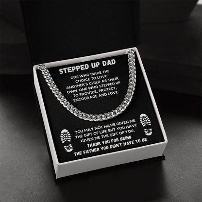 Stepped Up Dad Chain Gift Set Cuban Link Chain
