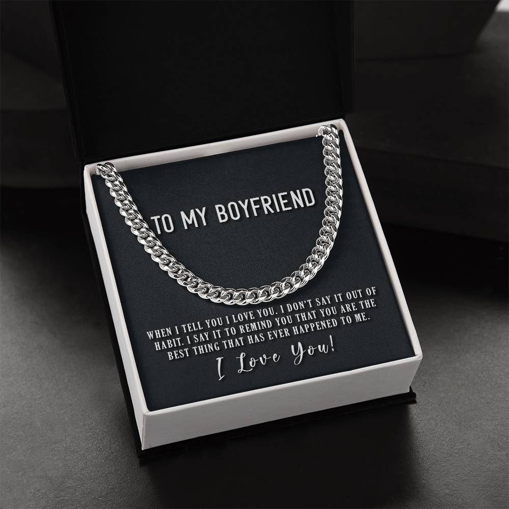 To My Boyfriend Cuban Link Chain