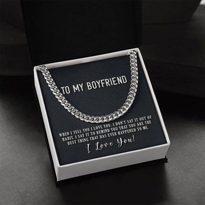 To My Boyfriend Cuban Link Chain