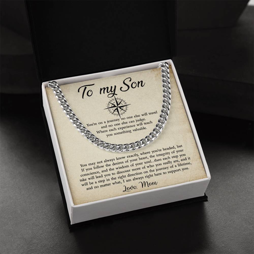 To My Son Cuban Chain Necklace Gift For Son From Mom Son Birthday Gift Cuban Link Chain
