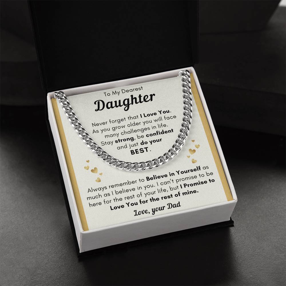 Daughter Just Do Your Best - Cuban Link Chain - Cld23
