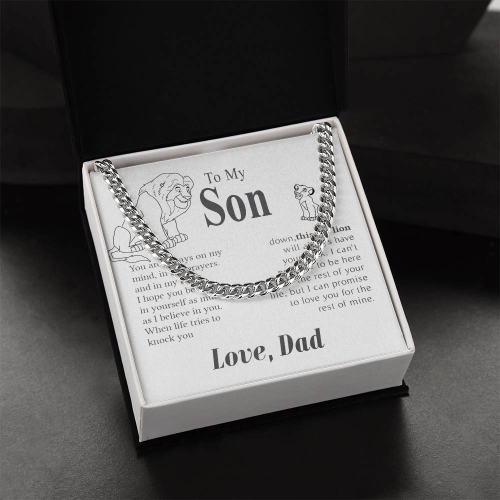 I Hope You Believe In Yourself This Old Lion Dad Gift For Son Cuban Link Chain Necklace