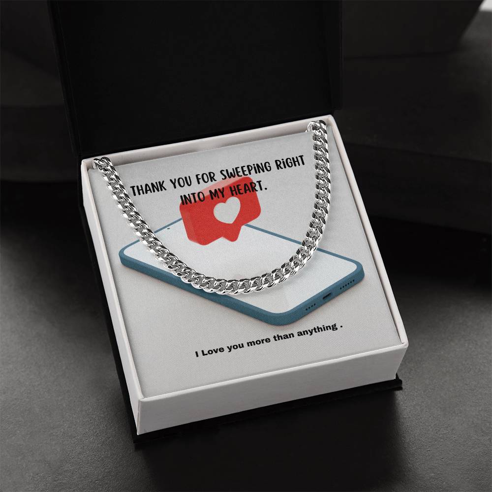 Swipe Right ! You Bet! A Masculine Cuban Chain For Your Sweetie! Cuban Link Chain