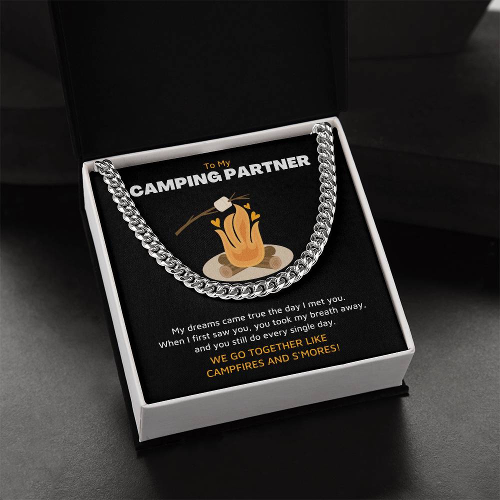 To My Camping Partner - Chain Necklace Cuban Link Chain