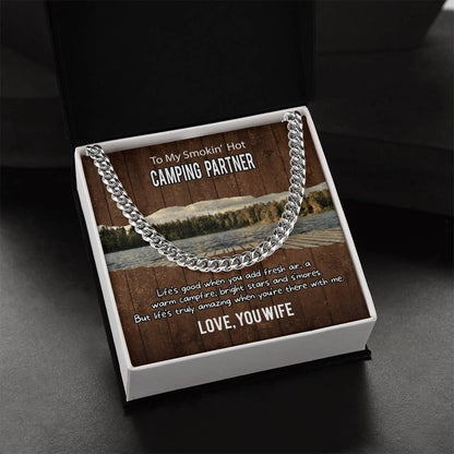 To Husband From Wife Gift Cuban Link Chain For Husband Husband Birthday Gift Father's Day Gift For Husband Camping Par
