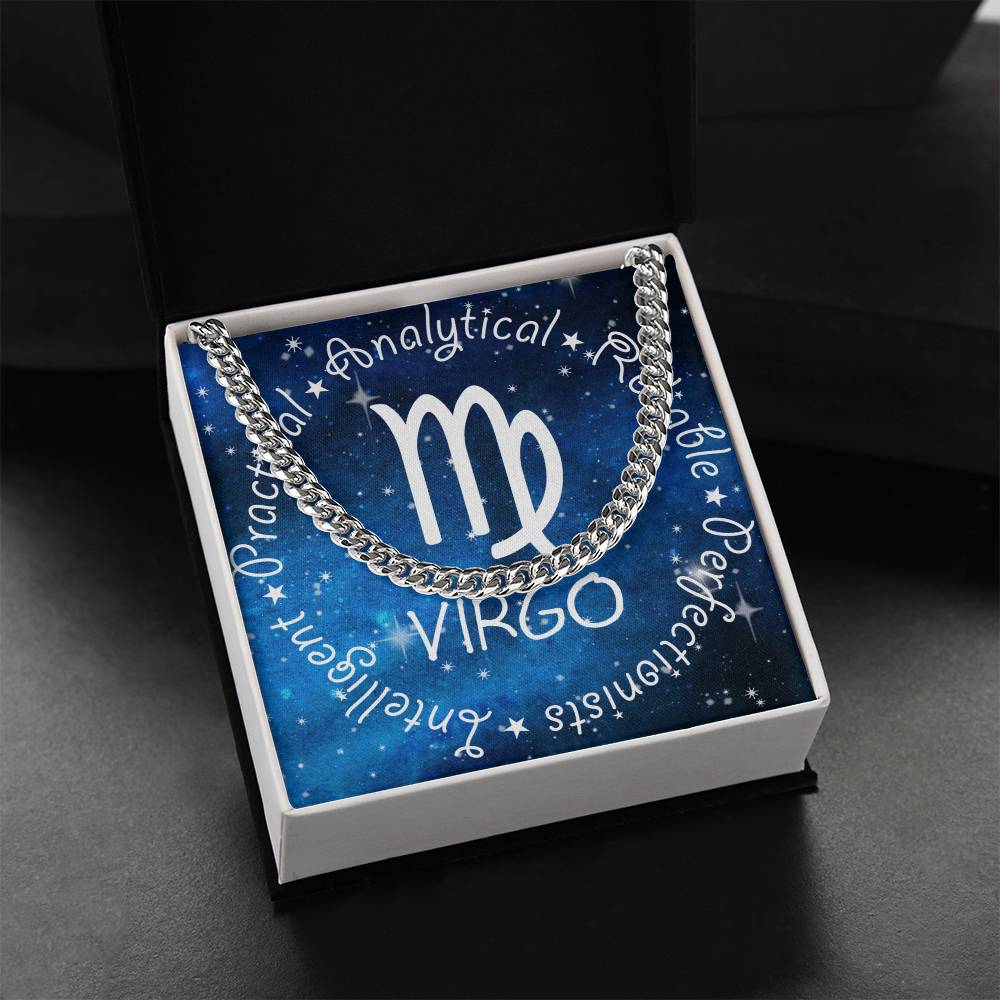 Cuban Link Chain Necklace - Virgo Theme