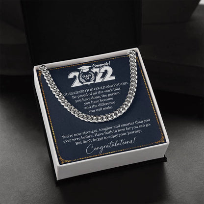 Graduation Gift Necklace Graduation Gift For Him College Graduation Gift For Her High School Senior Graduation Class O Cuban Link Chain