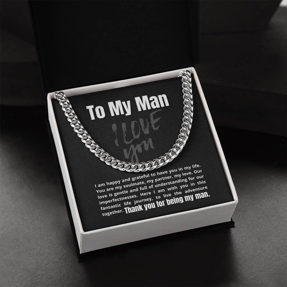 To My Man - Our Life Journey Together - Unique Necklace Gift Cuban Link Chain