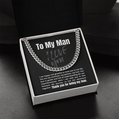 To My Man - Our Life Journey Together - Unique Necklace Gift Cuban Link Chain