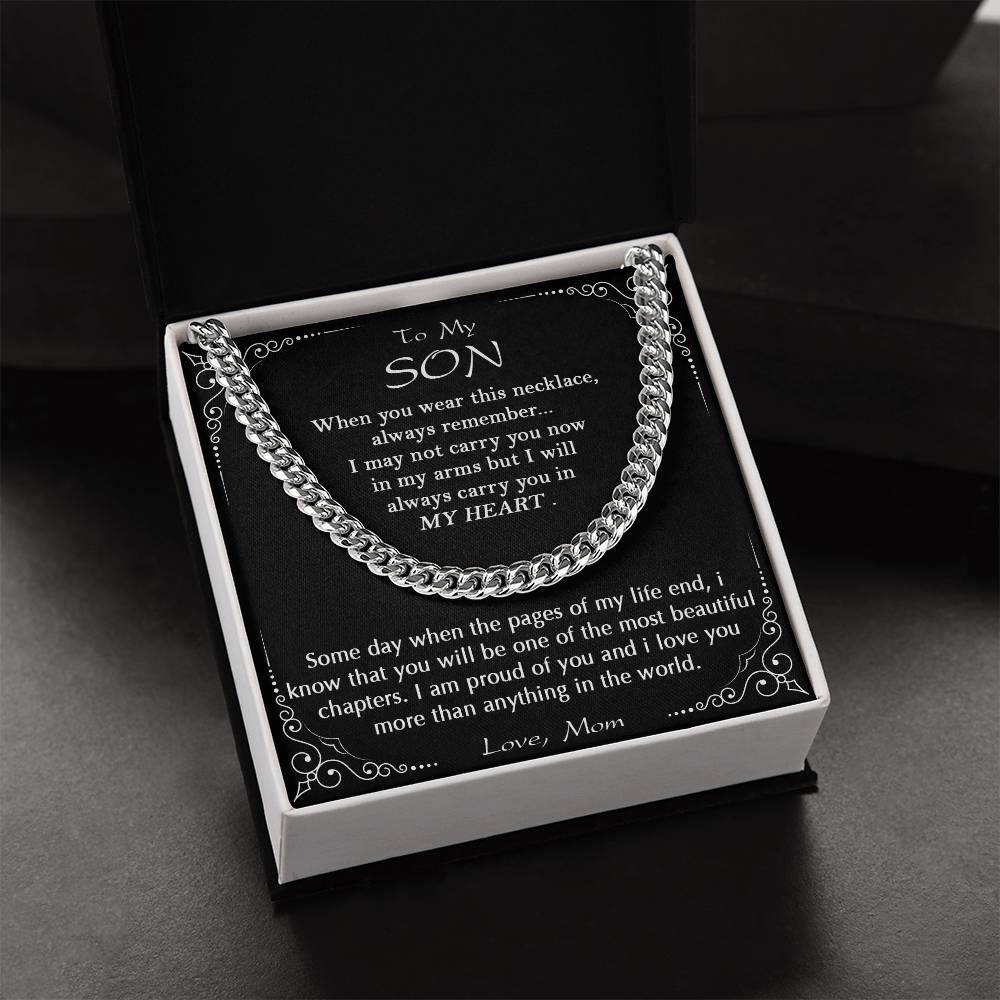 To My Son Necklace Son Gifts From Mom Son Cuban Chain Necklace Mother To Son Gifts Gifts For Son Birthday Unique Gifts Cuban Link Chain