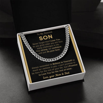 To My Son Just Do Your Best - Cuban Link Chain - Clmd10
