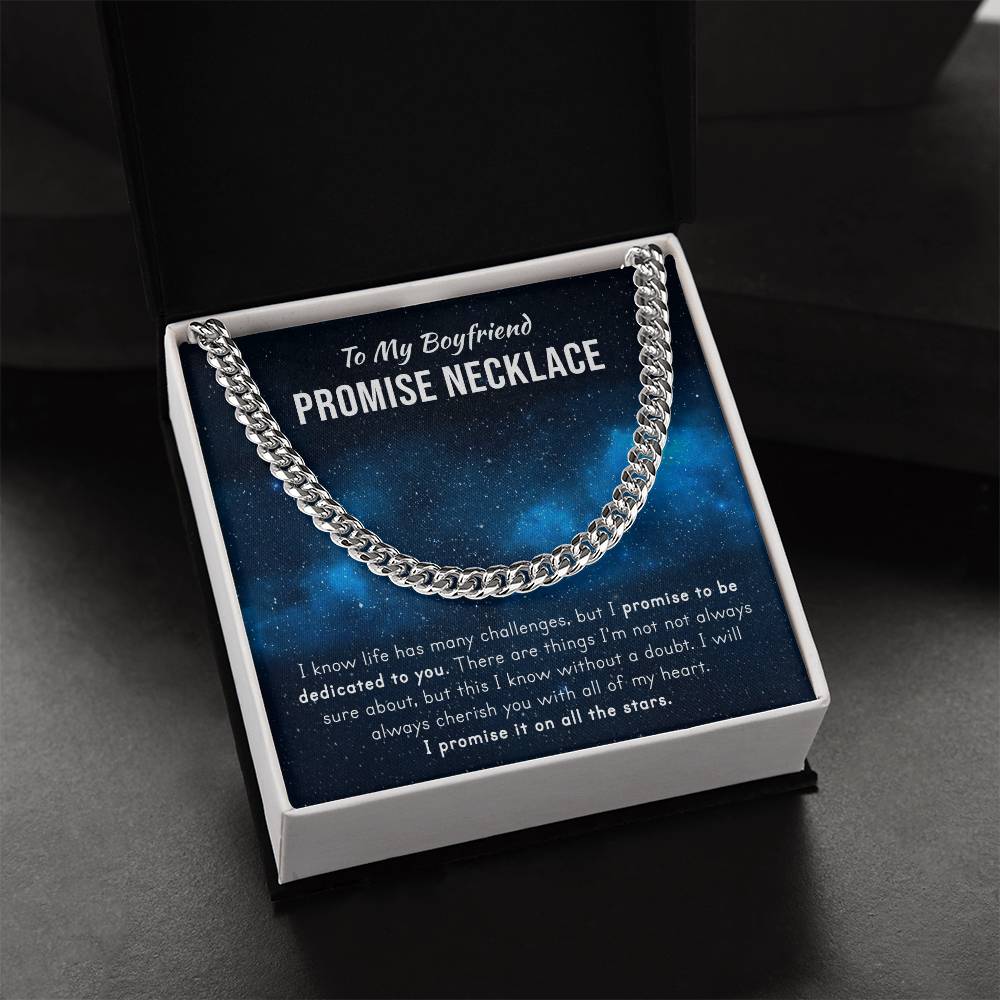 Promise Necklace For Him - Christmas Gift Cuban Link Chain