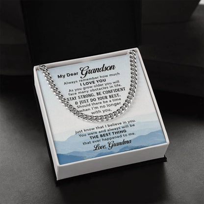 To My Grandson ??  Cuban Link Chain Necklace