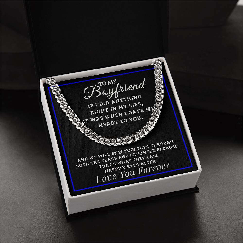 Happily Ever After Gift For Boyfriend Cuban Link Chain
