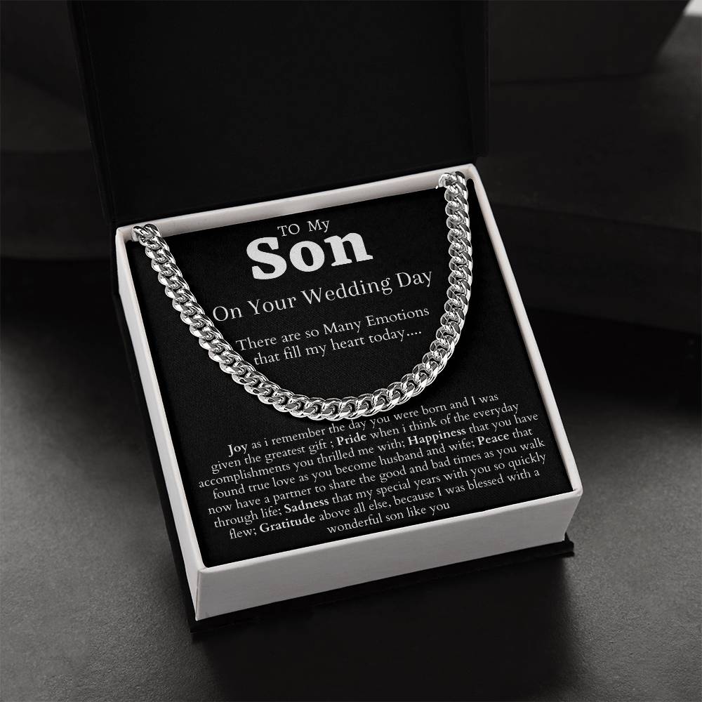 To My Son On Your Wedding Day Cuban Link Chain