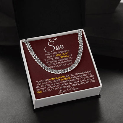 To My Son - Feel My Love From Mom - Cuban Link Chain