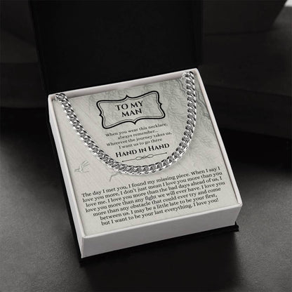Valentines Day Gift For Him Chain Necklace Gift For Him Promise Necklace Gift To My Man Birthday Gift For Boyfriend An Cuban Link Chain