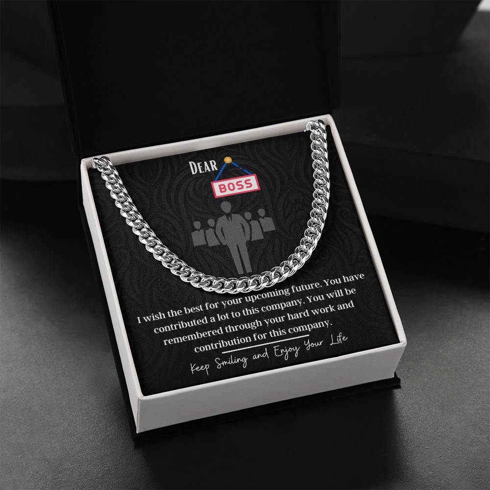 Retirement Gifts For Boss Cuban Link Chain Necklace Retirement Wishes And Gift For Boss