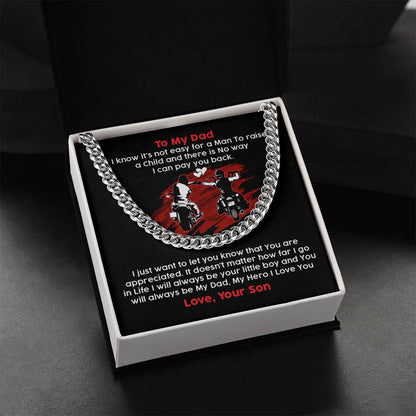 To My Biker Dad - Cuban Link Chain