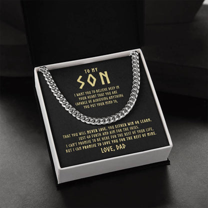 To My Son  Cuban Link Chain Necklace - Viking Style