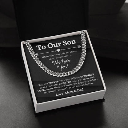 Birthday Gift For Son To Our Son From Mom And Dad Son Graduation Gifts Best Gifts For Son Cuban Link Chain