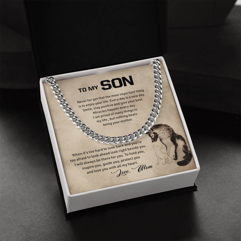 To My Son Cuban Link Chain