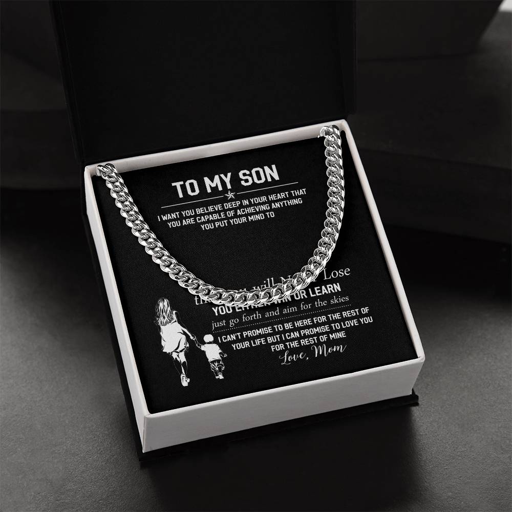 To My Son Cuban Link Chain Necklace