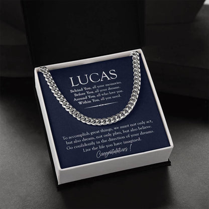 Personalized Graduation Gifts For Him High School College Graduation Gifts For Him  Graduation Necklace For Son Grands Cuban Link Chain