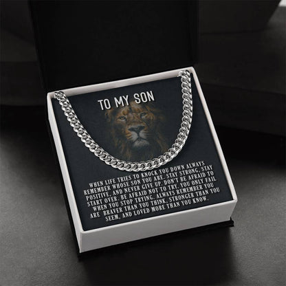 To My Son Always Remember Cuban Link Chain