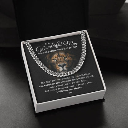 My Wonderful Man -Perfect Gift Idea Cuban Link Chain
