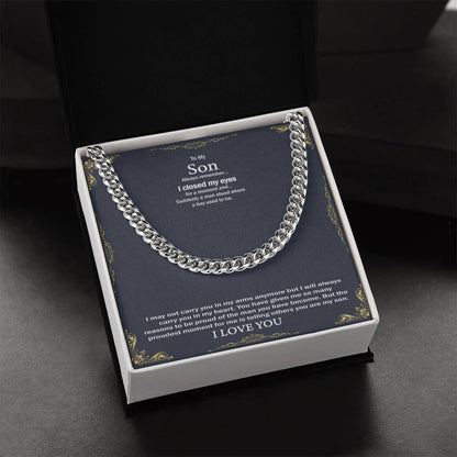 To My Son Cuban Link Chain
