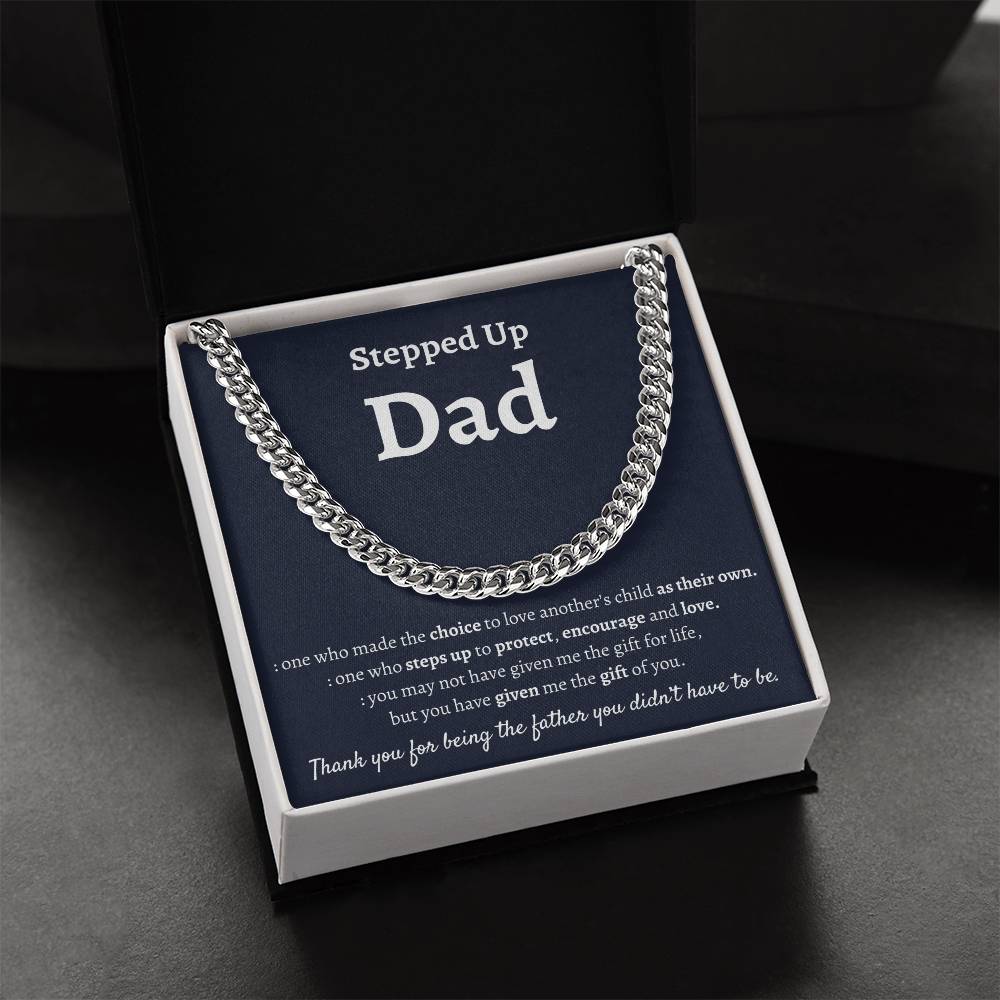 Stepdad Fathers Day Gift Bonus Dad Gift Stepped Up Dad Cuban Chain Necklace Stepdad Gifts Ideas Gift For Stepdad From Cuban Link Chain