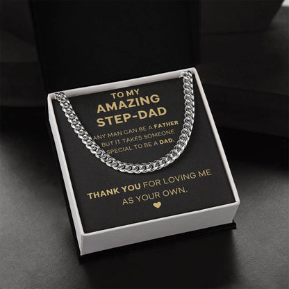 To My Amazing Step-Dad - Thank You - Cuban Link Chain