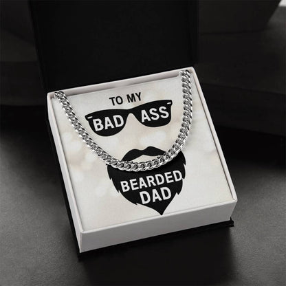 To My Bearded Dad Cuban Link Chain