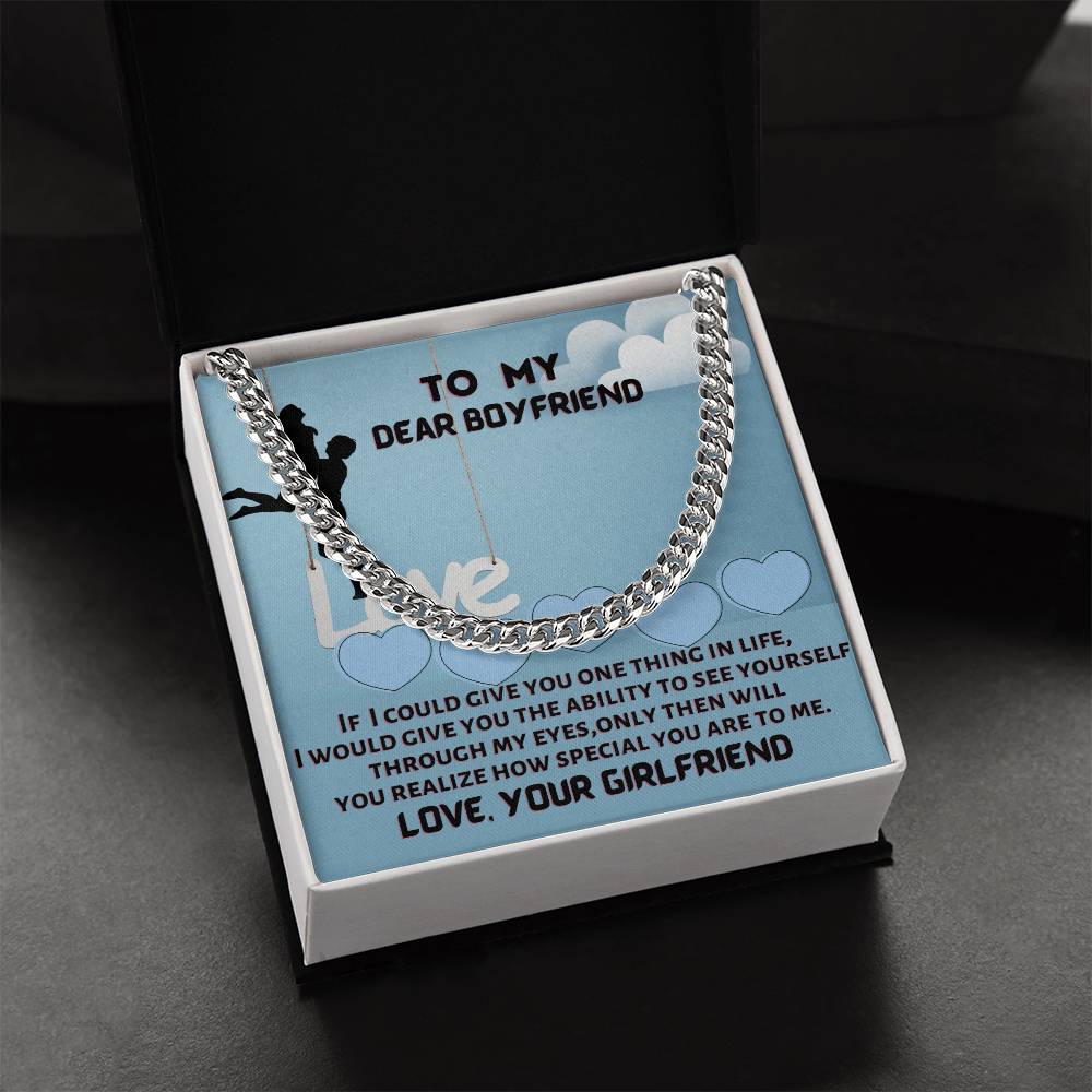 To My Dear Boyfriend Cuban Link Chain