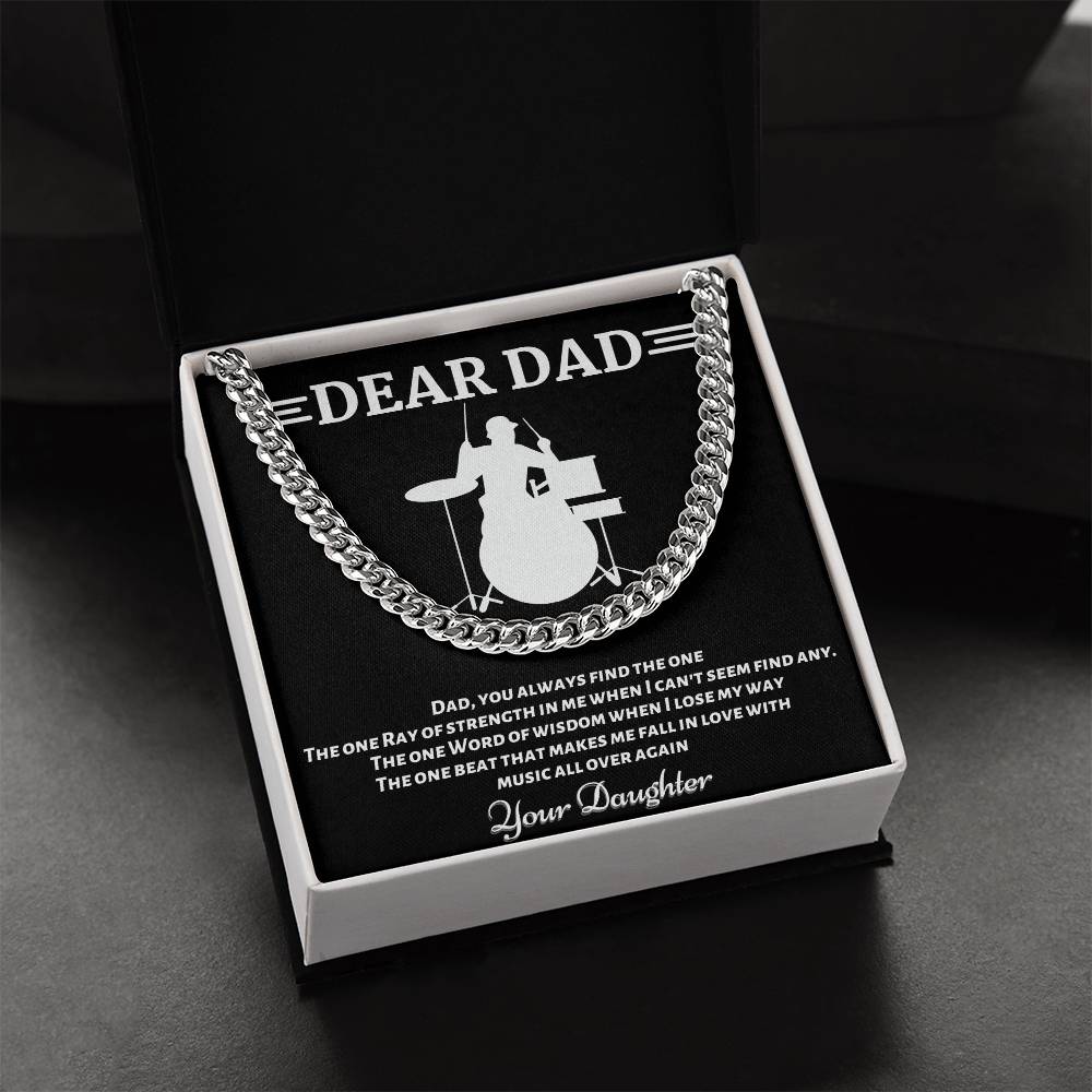 Drummer Dad Cuban Link Chain