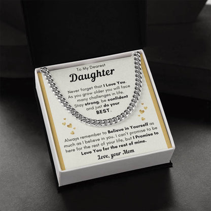 Daughter Just Do Your Best - Cuban Link Chain - Clm22