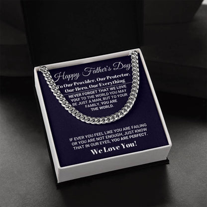 Our Everything Father's Day Necklace Cuban Link Chain